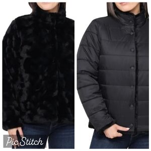 For linh01 ONLY Bundle Of 2 Jackets Nicole Miller Reversible Black Large NWT